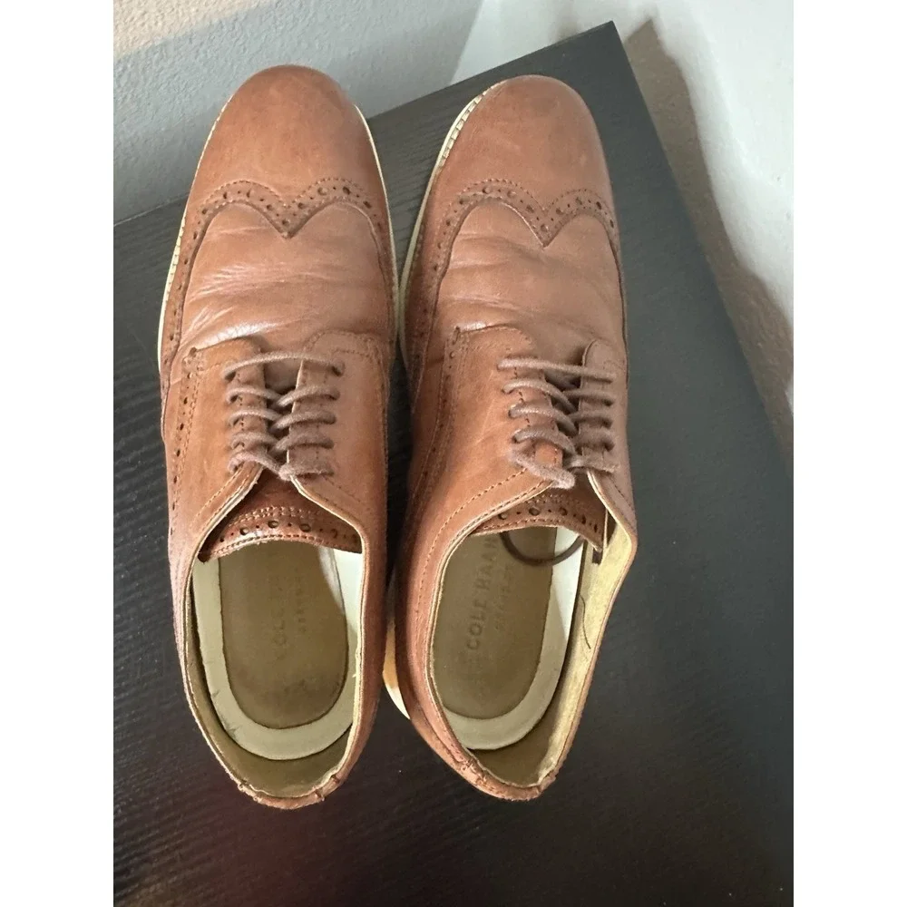 Size 9 - Cole Haan Men's Dress Shoes Brown Leather Wingtip Oxford C26471